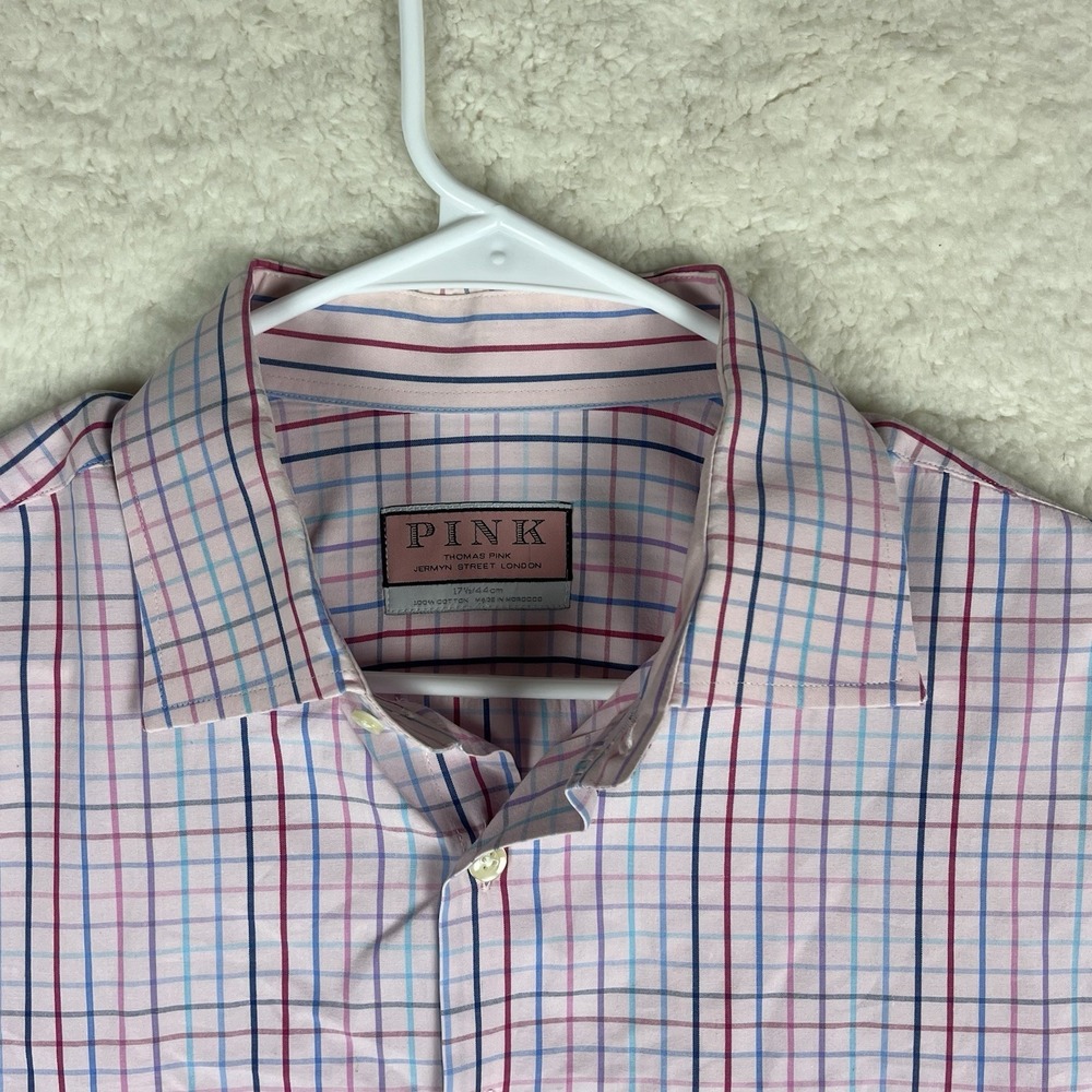 PINK Thomas Pink Jermyn Street London Shirt Striped Button Up Mens 17‎
